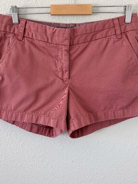 J Crew Sun Faded Red Chino Cotton Shorts 8 Pockets Mid Rise Flat Front Preppy